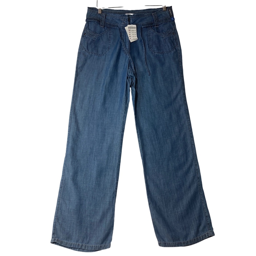 NWT Bonita Women's Wide Leg Denim‎ Pants Size 40 Blue Lyocell Blend Casual